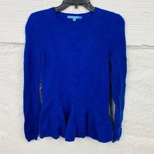 ANTONIO MELANI blue 100% cashmere peplum sweater size XS